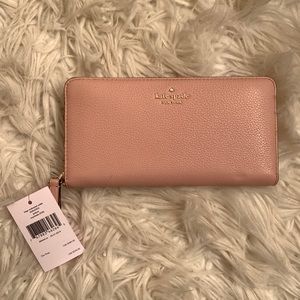 Kate Spade large continental wallet in color rosycheeks